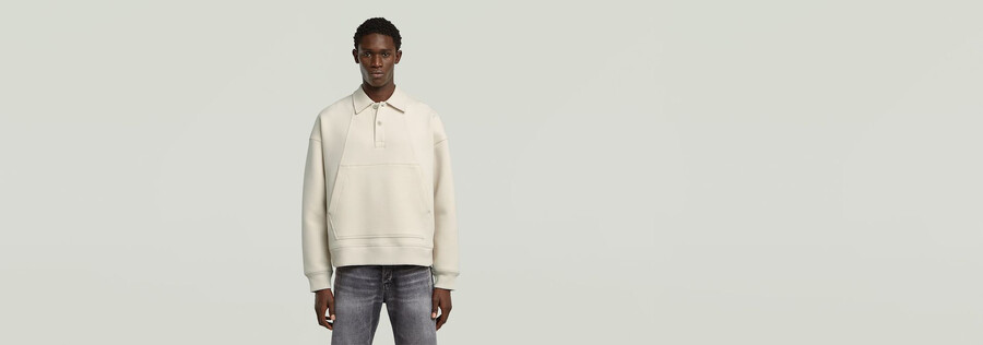 lockerer pullover mit polokragen