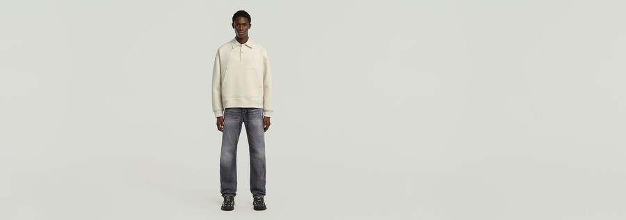 lockerer pullover mit polokragen