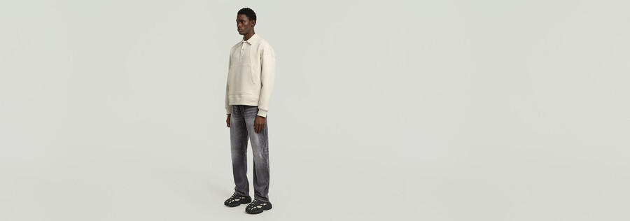 lockerer pullover mit polokragen