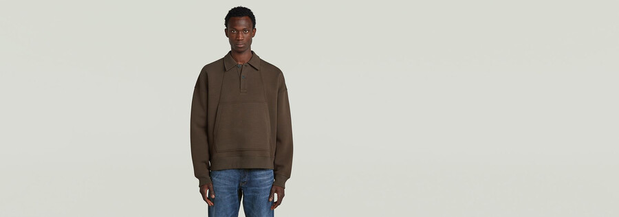 lockerer pullover mit polokragen