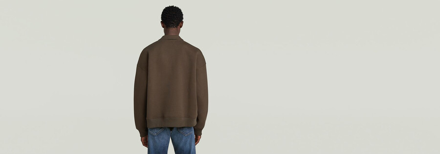 lockerer pullover mit polokragen