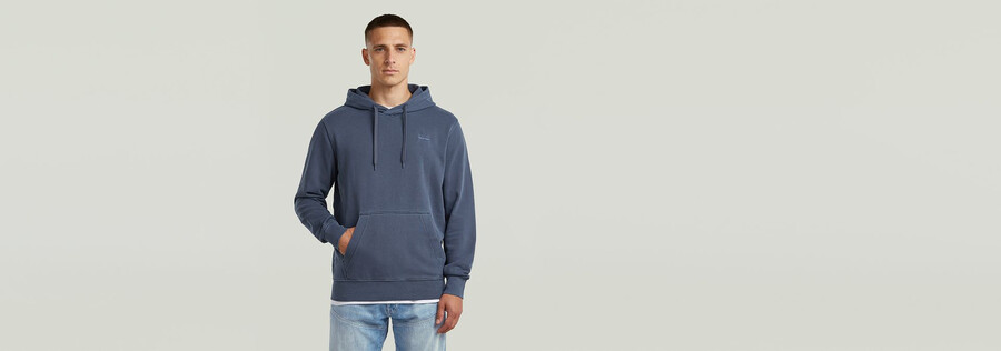 logo overdyed kapuzenpullover