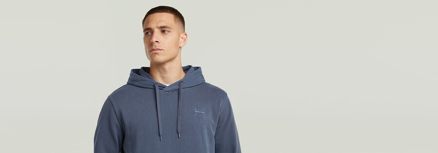 logo overdyed kapuzenpullover