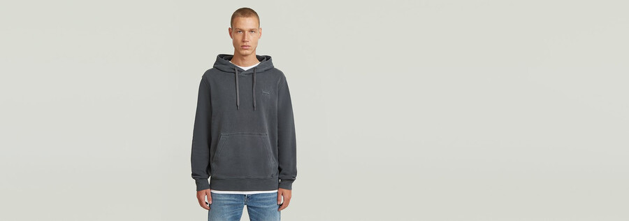 logo overdyed kapuzenpullover