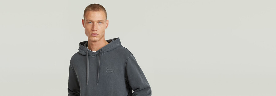 logo overdyed kapuzenpullover