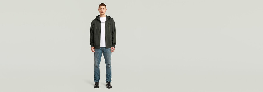 kapuzenpullover mit reißverschluss und schriftzug