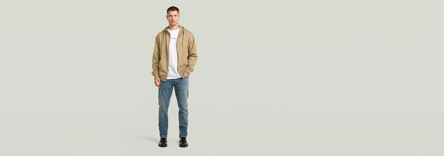 kapuzenpullover mit schriftzug und reißverschluss