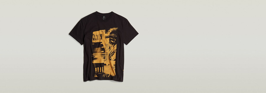 t-shirt mit magazin-print