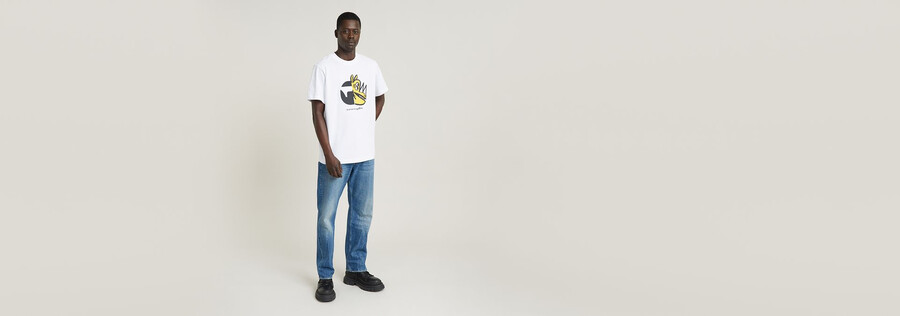 unisex rhino cartoon loose t-shirt