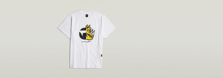 unisex rhino cartoon loose t-shirt