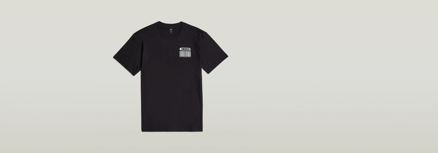 lockeres t-shirt mit barcode-rückengrafik