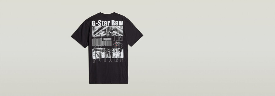 lockeres t-shirt mit barcode-rückengrafik