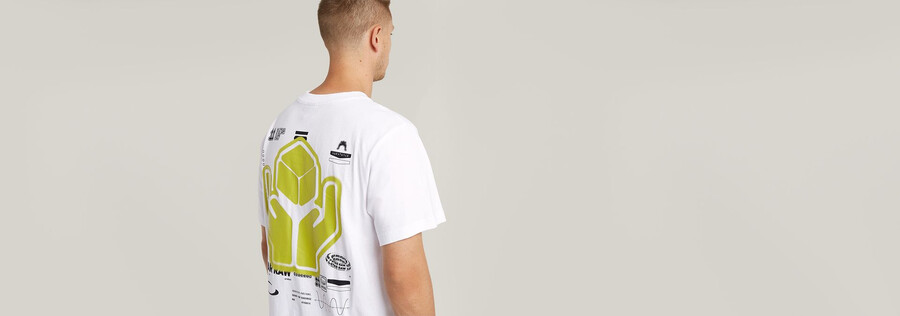 locker geschnittenes t-shirt mit rückengrafik