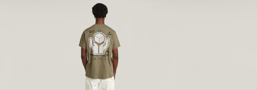 locker geschnittenes t-shirt mit rückengrafik