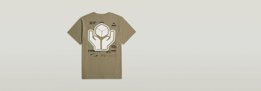 locker geschnittenes t-shirt mit rückengrafik