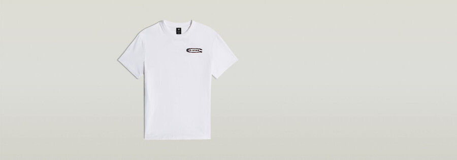 t-shirt mit rückengrafikbogen
