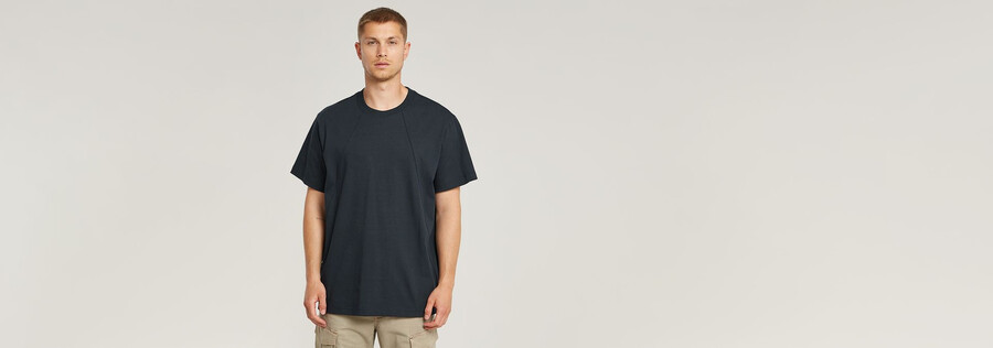 lockeres t-shirt mit nahtdetails