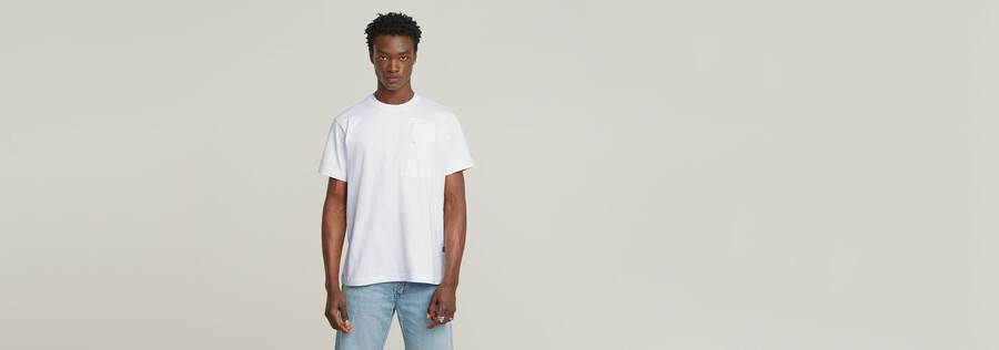 locker geschnittenes outdoor-t-shirt mit gewebter tasche