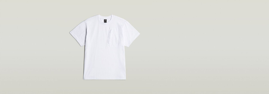 locker geschnittenes outdoor-t-shirt mit gewebter tasche