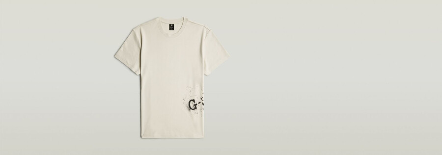 t-shirt mit sprühgrafik