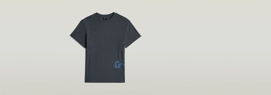 t-shirt mit sprühgrafik