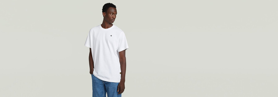 lockeres t-shirt mit fotodruck auf der rückseite