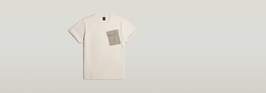 t-shirt mit tasche aus stoffmix