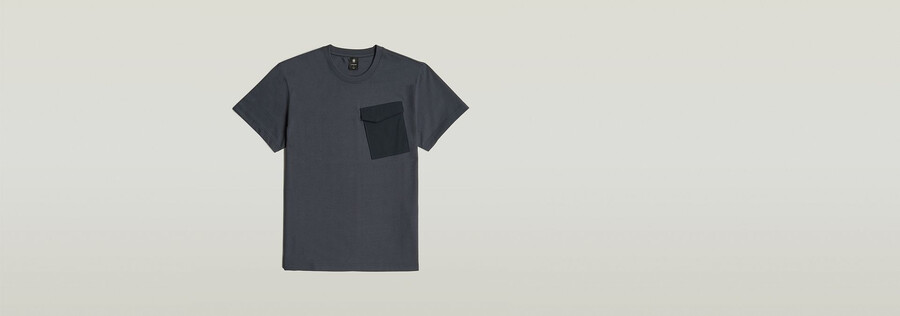 t-shirt mit tasche aus stoffmix