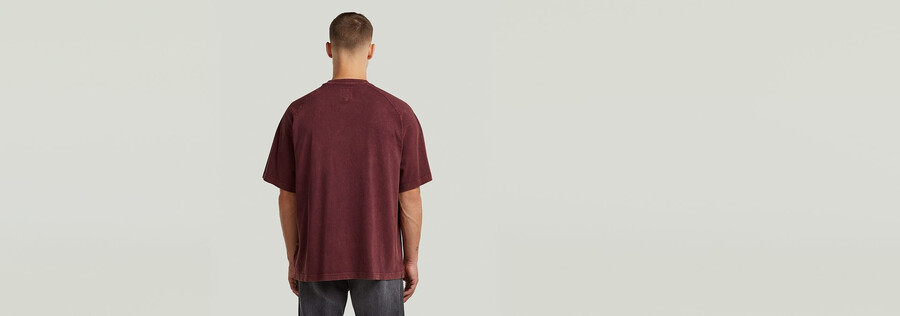 gewaschenes kastenförmiges t-shirt