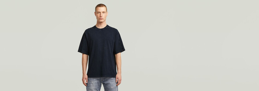 gewaschenes kastenförmiges t-shirt