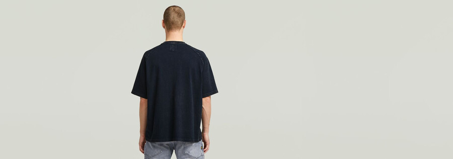 gewaschenes kastenförmiges t-shirt