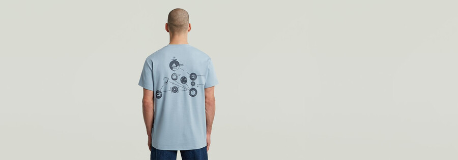 t-shirt mit rückengrafik
