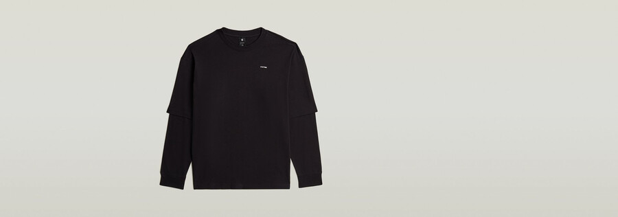 lockeres t-shirt mit doppelten Ärmeln