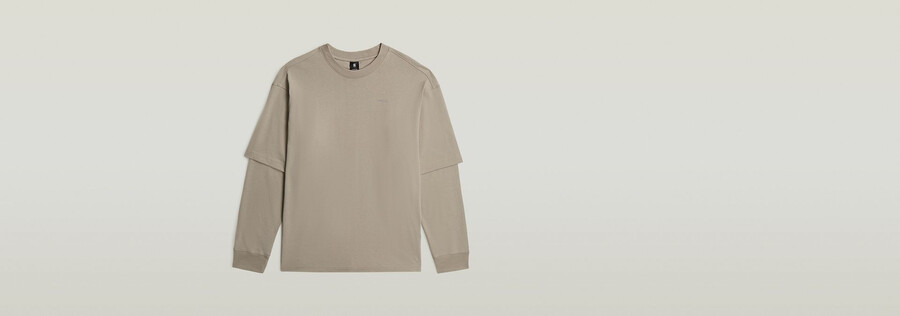 lockeres t-shirt mit doppelten Ärmeln