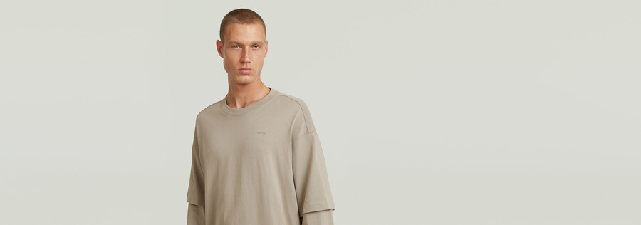 lockeres t-shirt mit doppelten Ärmeln