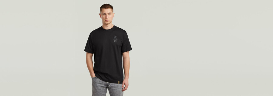 t-shirt mit rückenaufdruck