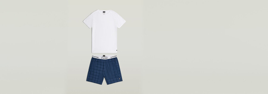pyjama-set aus t-shirt und shorts