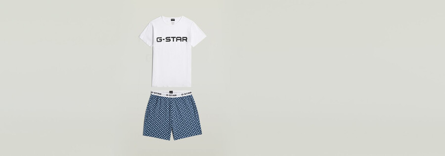 pyjama-set aus t-shirt und shorts
