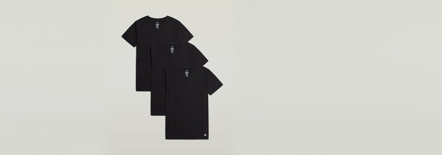 3er-pack t-shirts mit v-ausschnitt